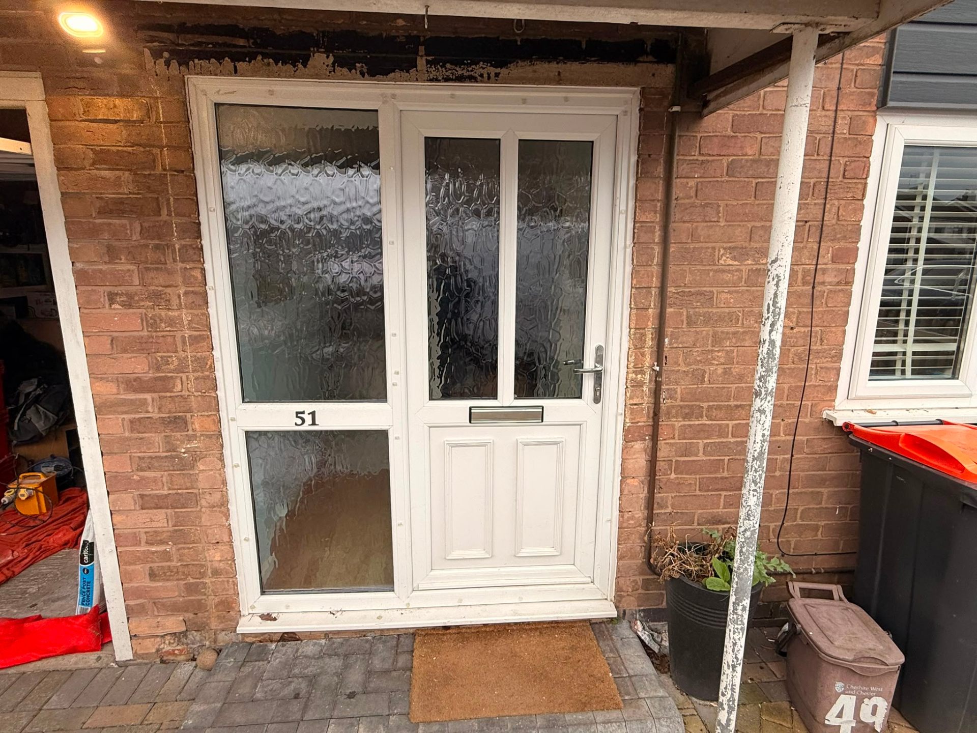 Before: original opening prior to composite door installation by Rural Windows in Chester & North Wales
