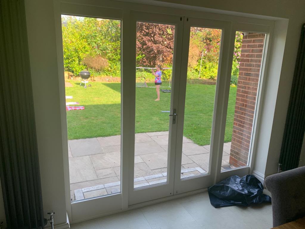 Before: original opening prior to aluminium bi-fold doors installation by Rural Windows in Chester & North Wales