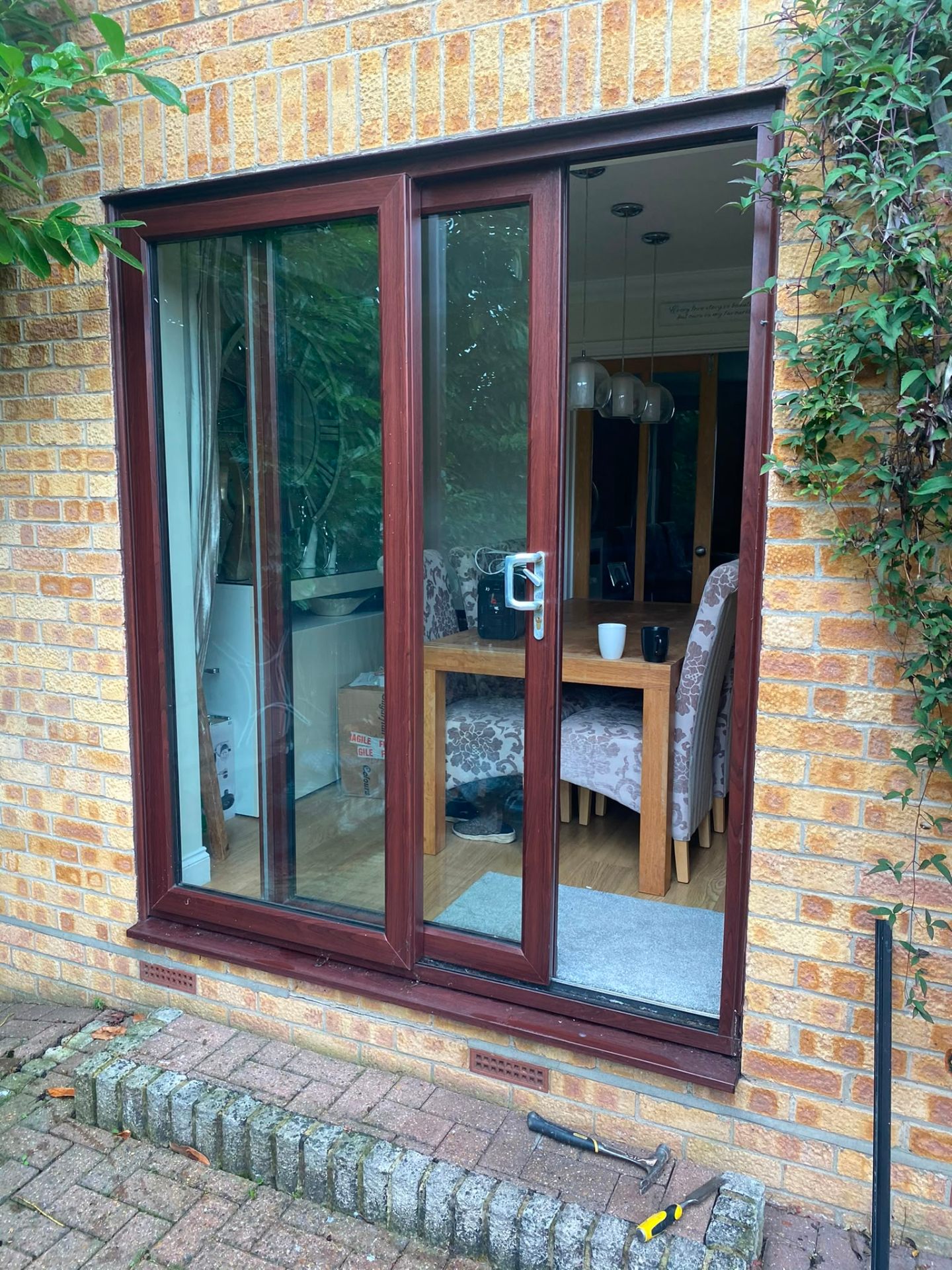 Before: original opening prior to aluminium bi-fold doors installation by Rural Windows in Chester & North Wales